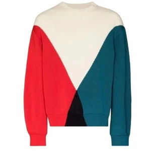 JIL SANDER: Men's Colorblock Cotton/Wool Sweater - 46 (S) - Picture 1 of 6