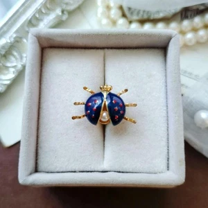 MIKIMOTO Pearl Island Akoya Perle Marienkäfer Stecknadel Anstecknadel Brosche - Bild 1 von 13