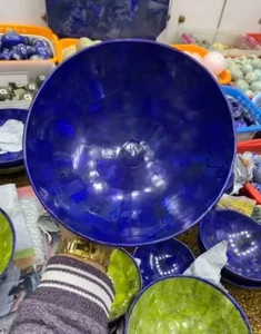 Lapis Lazuli Bowl Natural Gemstone Craft from Afghanistan AAA Big Size - Foto 1 di 6