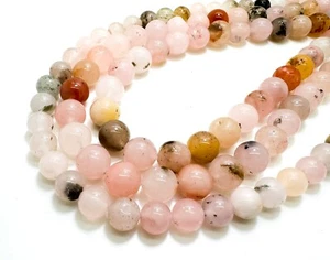 Rosa Kirsche Achat glatt poliert rund 8 mm 10 mm Edelstein Perlen - RN199A - Bild 1 von 2