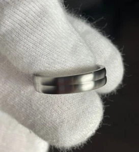 Low Dome Double Stack Titanium Ring, Mens, Ladies, Wedding Band, 5mm - Picture 1 of 7