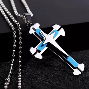 Herren Mode Kreuz Halskette dominierend Titan Stahl Anhänger Halskette - Bild 1 von 3
