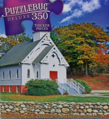 350 Pieces Jigsaw Puzzle New England Church 20 X 12 Puzzlebug Deluxe - Image 1 of 3