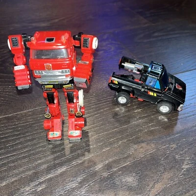 Vintage 1985 Hasbro Takara Transformers G1 Inferno And Trailbreaker - Image 1 of 4