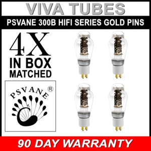 New Current Matched Quad (4) Psvane 300B HiFi Series Vacuum Tubes Gold Pins - Picture 1 of 1
