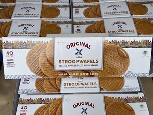 Le Chic Patissier Original Stroopwafels Caramel Waffles 40 ct, 2.78 lb