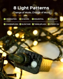 JACKYLED 178FT 500 LED Christmas Lights Outdoor, Bright Indoor String Lights 8 M - Picture 1 of 7