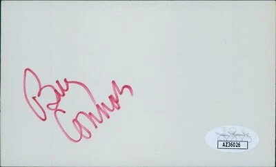 Billy Connors Chicago Cubs Signed 3x5 Index Card JSA Authenticated - Image 1 of 2