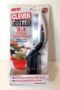Clever Cutter 2 in 1 Knife Cutting Scissors Chops Slicers New Factory Sealed - Picture 1 of 7