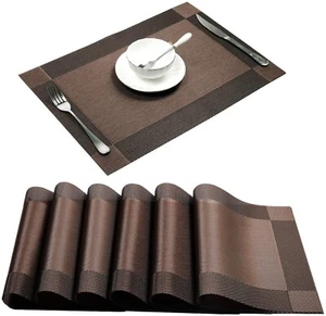 Heat Resistant PVC Table Placemat Set for Dining Tea Table (Size: 45x30 cm) - Picture 1 of 3