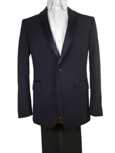 J.Ferrar Tuxedo 38R W30 Slim Black Excellent Condition Jacket Pant Shawl - Picture 1 of 12