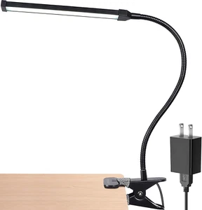 Clip-On LED Light, 5W Gooseneck Reading Lamp, Adjustable Color Temperature - Picture 1 of 12