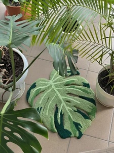 MONSTERA RUG Teppich Handgetuftet Wolle Handarbeit Vorleger Carpet für Zuhause Wohnzimmer - Bild 1 von 8