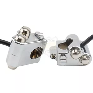 Carcasa de control de manillar cromado de 1" señal de giro para Harley Sportster Dyna - Imagen 1 de 12