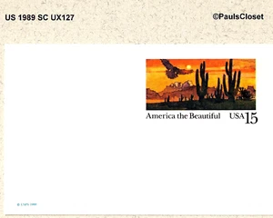 US 1989 SC UX127 AMERICA THE BEAUTIFUL SENORA DESERT 15¢ MNH VF - Picture 1 of 1