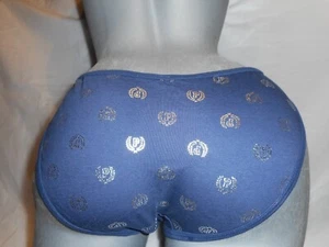 Pink By Victoria's Secret Women's Blue/silver Bikini Panty Medium - Picture 1 of 19