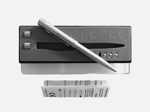 ° Geschenkidee! ° Metall KUGELSCHREIBER mit LASERPOINTER inkl. 3 AUFSÄTZE & BOX - Bild 1 von 3