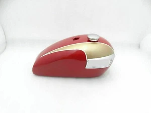 TRIUMPH T140 OIF FUEL TANK GOLDEN & RED PAINT + CAP + BADGES - Bild 1 von 10