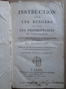 DAUBENTON : INSTRUCTION POUR LES BERGERS, 1810. 23 planches - Bild 1 von 12