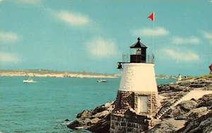 Entrada ligera de Castle Hill a Narragansett Bay Newport, RI postal de colección años 60 - Imagen 1 de 2