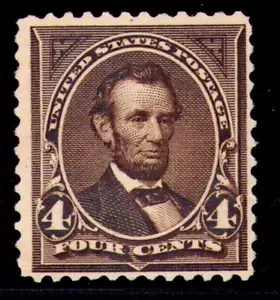 1895 US SC 269, 4c Dark Brown, Abraham Lincoln, WMK 191 Perf 12 - MNH F/VF - Picture 1 of 3
