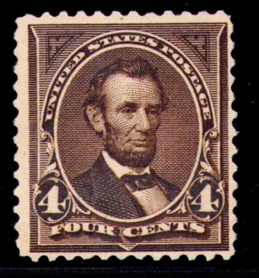 1895 US SC 269, 4c Dark Brown, Abraham Lincoln, WMK 191 Perf 12 - MNH F/VF - Image 1 of 3