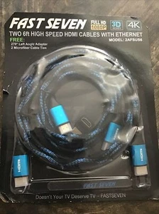 FASTSEVEN 4K HDMI Cable 6ft（1.8M）2 Pack | High Speed Hdmi Cables - Picture 1 of 5