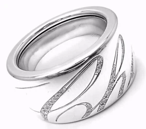 Chopard Chopardissimo 18 Karat Weißgold Diamant Signature Band Ring Größe 6 Zertifikat - Bild 1 von 9