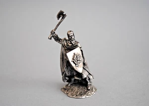 Ritterfigur Zinn / Ritter Kämpfend / Höhe 65 mm ( J 36 ) - Bild 1 von 11