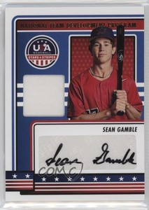 2023 Panini USA Baseball Stars & Stripes Materials Sean Gamble (Black Ink) Auto