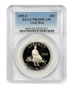 1995-S CIVIL WAR Commemorative Half Dollar PCGS PR69DCAM - Picture 1 of 3