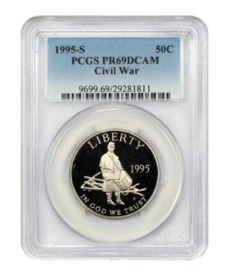 1995-S  CIVIL WAR  Commemorative Half Dollar  PCGS PR69DCAM - Image 1 of 3