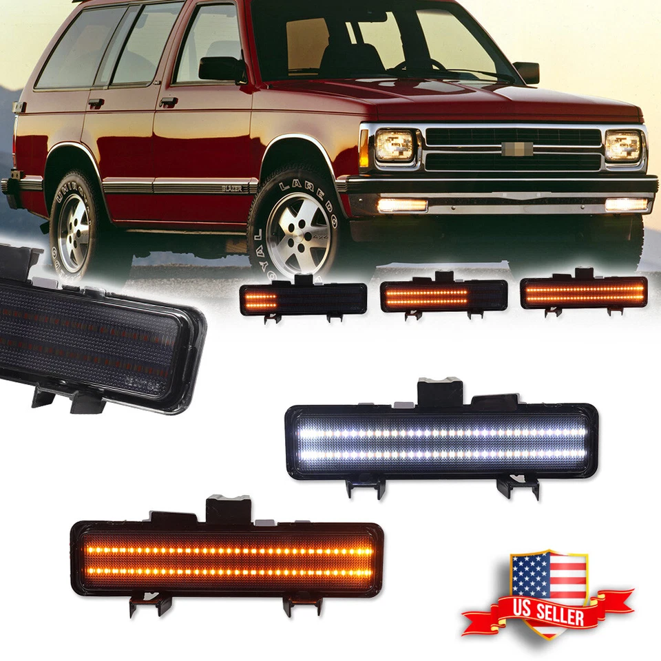Smoke Switchback LED Paking Signal Lights For 83-93 Chevry S-10 / 82-90 GMC S-15 - Image 1 of 4