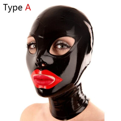 US Latex Hood Rubber Mask with Back Zip for Catsuit Clubwear Fetish Party 0.4mm - Image 1 of 4