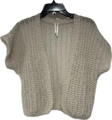 By Anthropologie Gray shrug sweater  wool blend Loose knit top XXS ITALY - Image 1 of 4