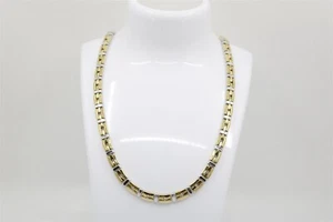 Vintage 17K Two-Tone Gold 17" Chimento Modified Bizmark Chain - Picture 1 of 6