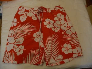 Men's St. John's Bay Swim Trunk Shorts Cyber Orange  Size X-Large  NEW  - Picture 1 of 2