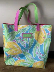 Bolso de Mano LILLY PULITZER Para ESTEE LAUDER Acuarela Limones Playa Colorido - Imagen 1 de 7