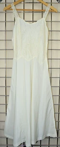 Vintage Slip Dress Barbizon Size 10 Miss 50s Ivory Lace Bodice Flowy Skirt - Picture 1 of 10