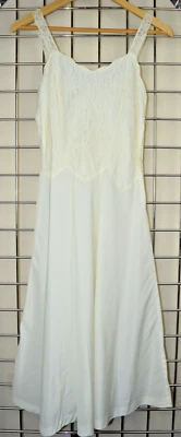 Vestido sin Mangas Vintage Barbizon Talla 10 Miss Años 50 Marfil Encaje Corpiño Falda Fluida Foto 1 de 4