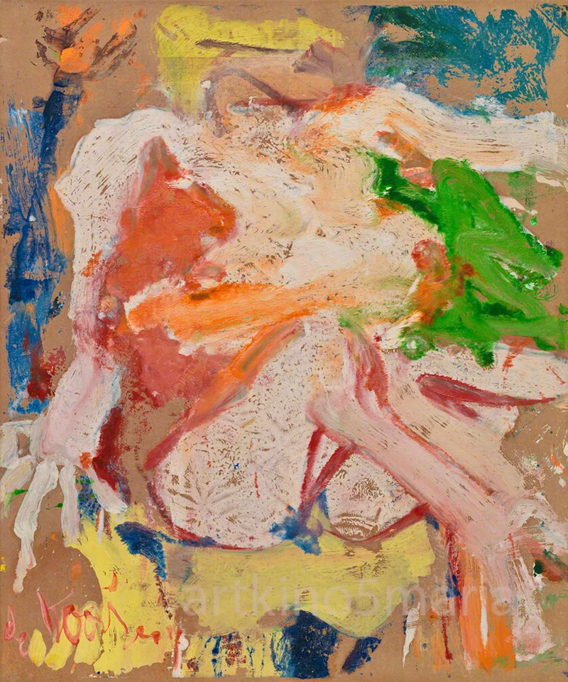 WILLEM DE KOONING NUDE FIGURE EXPRESSIONISM ART GICLEE PRINT FINE CANVAS - Image 1 of 1