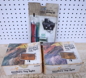 NOS x2 NEW old Stock SEARS QUARTZ HALOGEN AMBER AUXILIARY FOG LIGHT MODEL 55711 - Picture 1 of 10