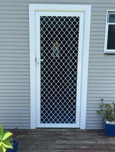 7mm Diamond Hinged Screen Door - Single Lock - Picture 1 of 8