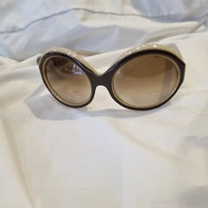 Marni Oversized Sunglasses MA010 16 Made In Italy Ecru Plastic Frame Brown Lens - Picture 1 of 15