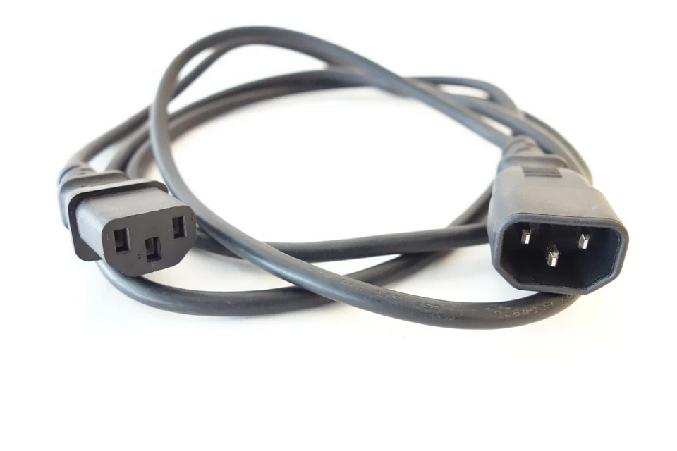 6ft C14 to C13 PC TV PDU PSU Extender Power Cable 10 Amp  Bitmain S19 s17 s9 l7 - Image 1 of 2
