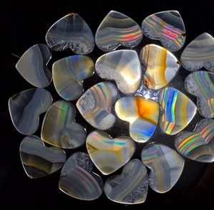 Bulk 20 pcs High Quality Iris Rainbow Agate Pear - Indonesia Rainbow Iris Agate - Picture 1 of 9