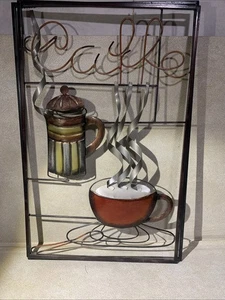 Metall 3D Kaffeetasse Wandbild, Kaffeebar, Küche Deko Café - Bild 1 von 3