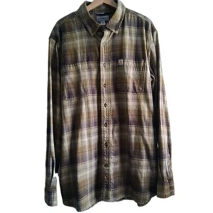Carhartt Relaxed Fit braun kariert Flanell Outdoor Wandern Camping Arbeitskleidung XLT - Bild 1 von 7