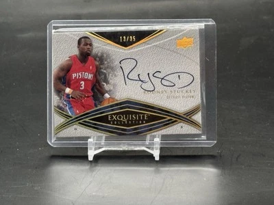 2008 UD Exquisite Collection Rodney Stuckey Auto /35 Detroit Pistons - Image 1 of 2