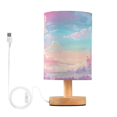 Bedside Lamp Princess Castle Pink Sky Table Lamp for Bedroom LED Nightstand L... - Image 1 of 4
